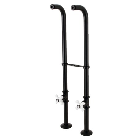 Kingston Brass CC266S0PX Freestanding Supply Line with Stop Valve, Matte Black CC266S0PX